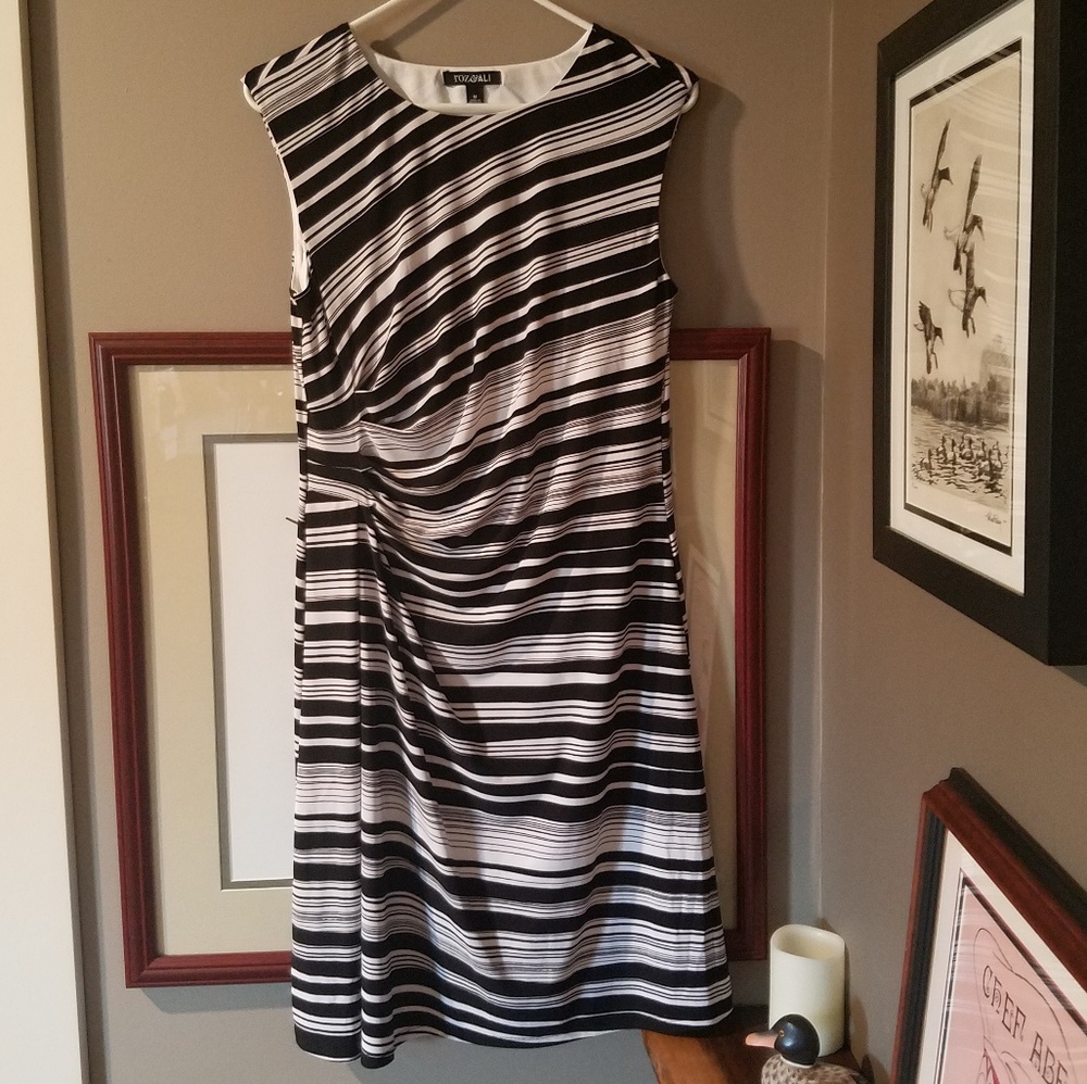 Black and white striped dress